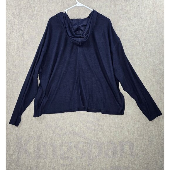 Breathe On Women’s Hoodie Navy Blue Go-Dry Long Sleeve Lightweight 3X Size - Picture 2 of 7